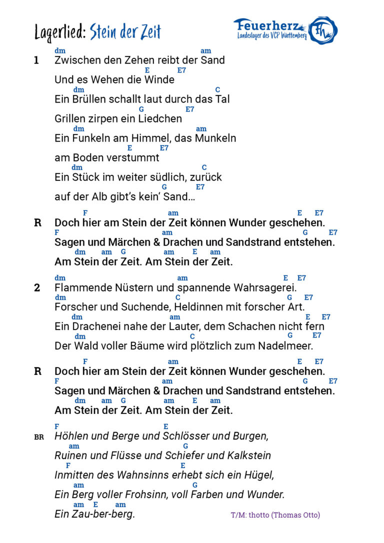 Das Lagerlied "Stein der Zeit" zum Landeslager 2024 - FEUERHERZ